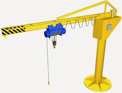 Кран консольный электрический с верхней и нижней опорами
